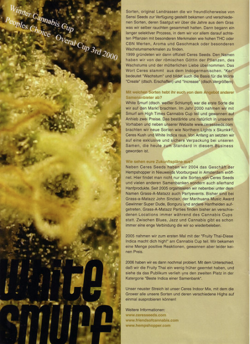 Magazine - White Smurf - Ceres Seeds Amsterdam