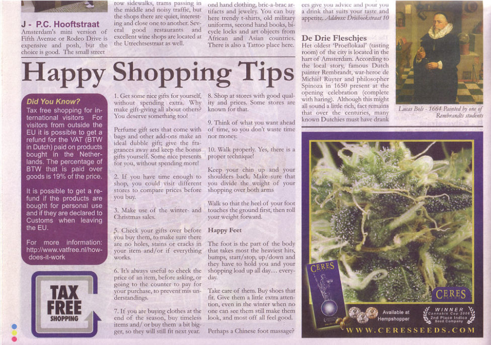 Magazine - Happy Shopping Tips 2 - Ceres Seeds Amsterdam